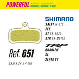Pastillas LESS BRAKES Powerful 651 para Shimano Saint, Zee, XT, XTR