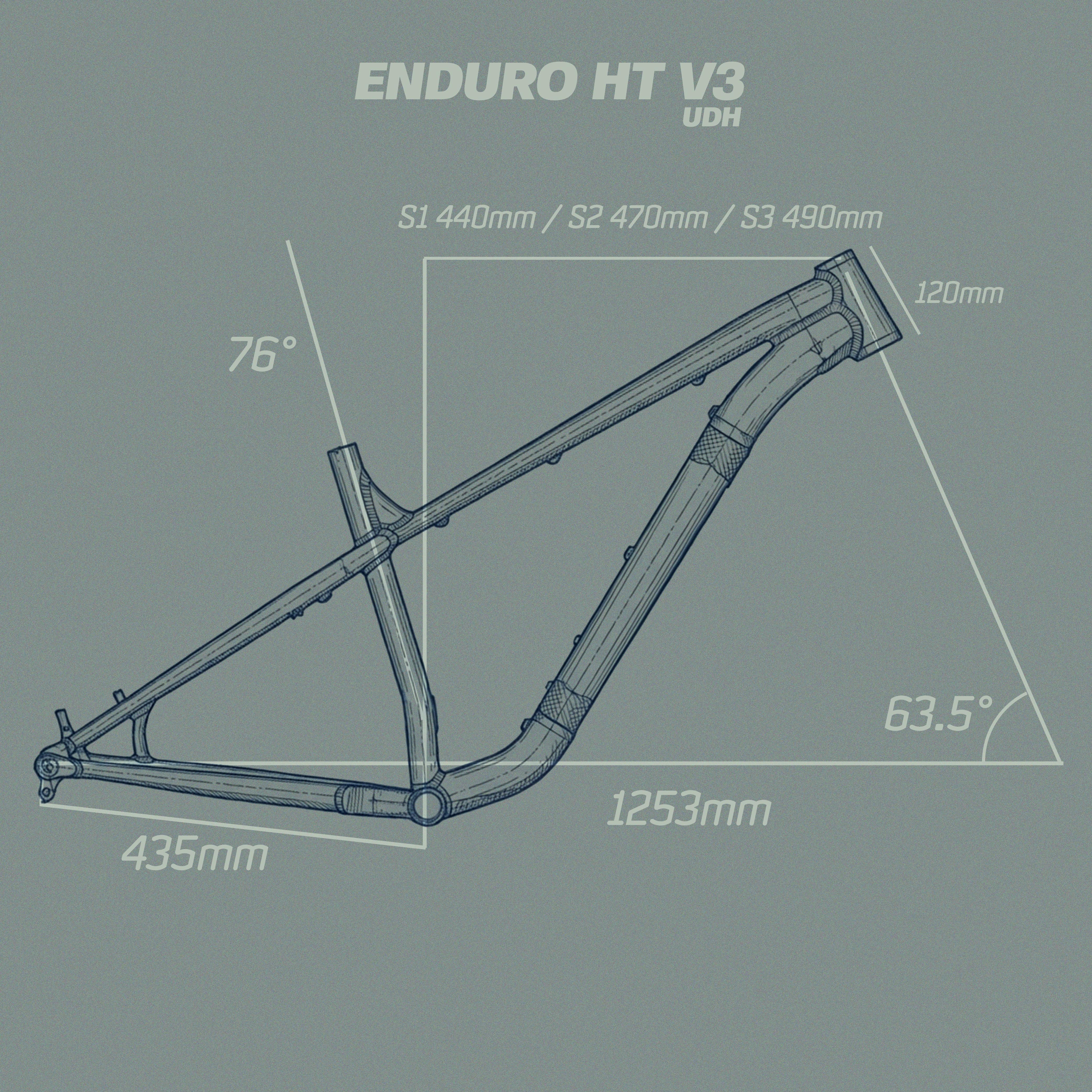 CUADRO 715 IND ENDURO HT 29er V3 WHITE UDH