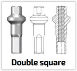 Sapim Niple Double Squere Polyax bronce 14g/16mm plateado