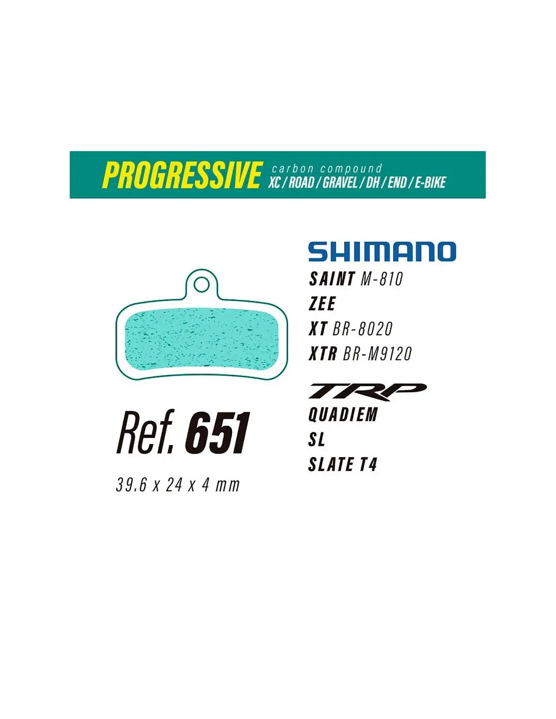 PASTILLAS LESS BRAKES PROGRESIIVE 651 - SHIMANO SAINT, ZEE, XT ,XTR
